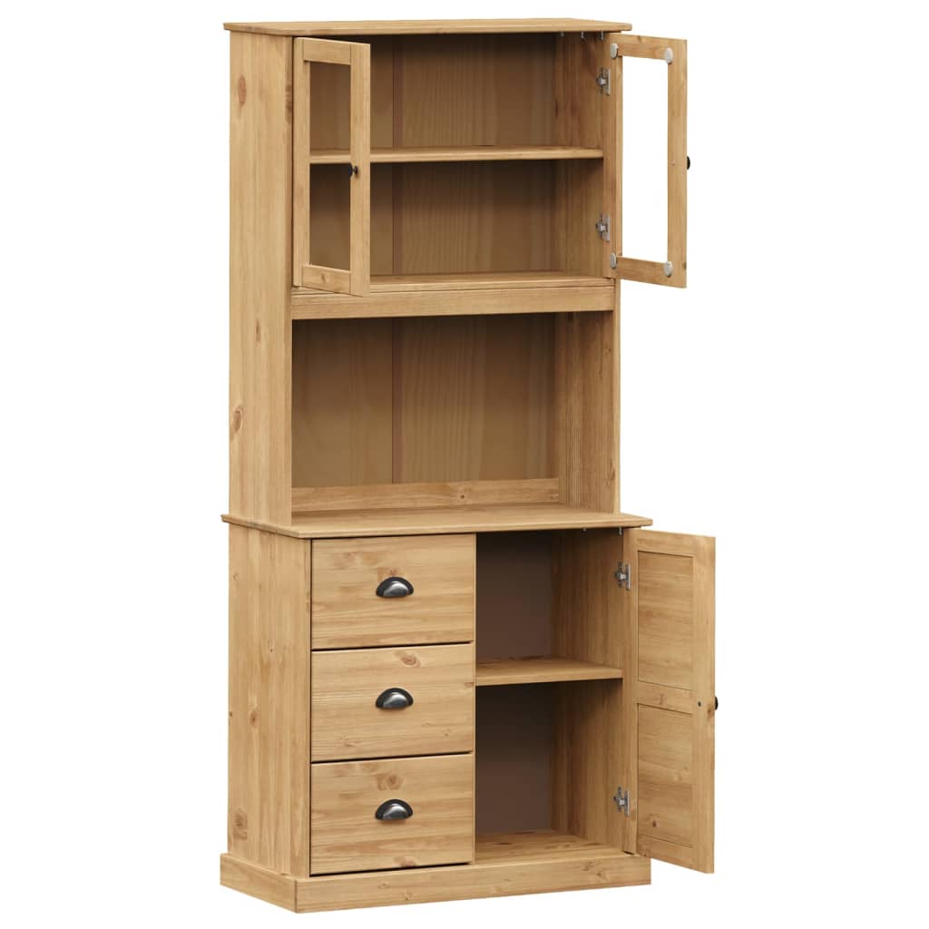 vidaXL Kredens VIGO, 78x40x175 cm, lite drewno sosnowe