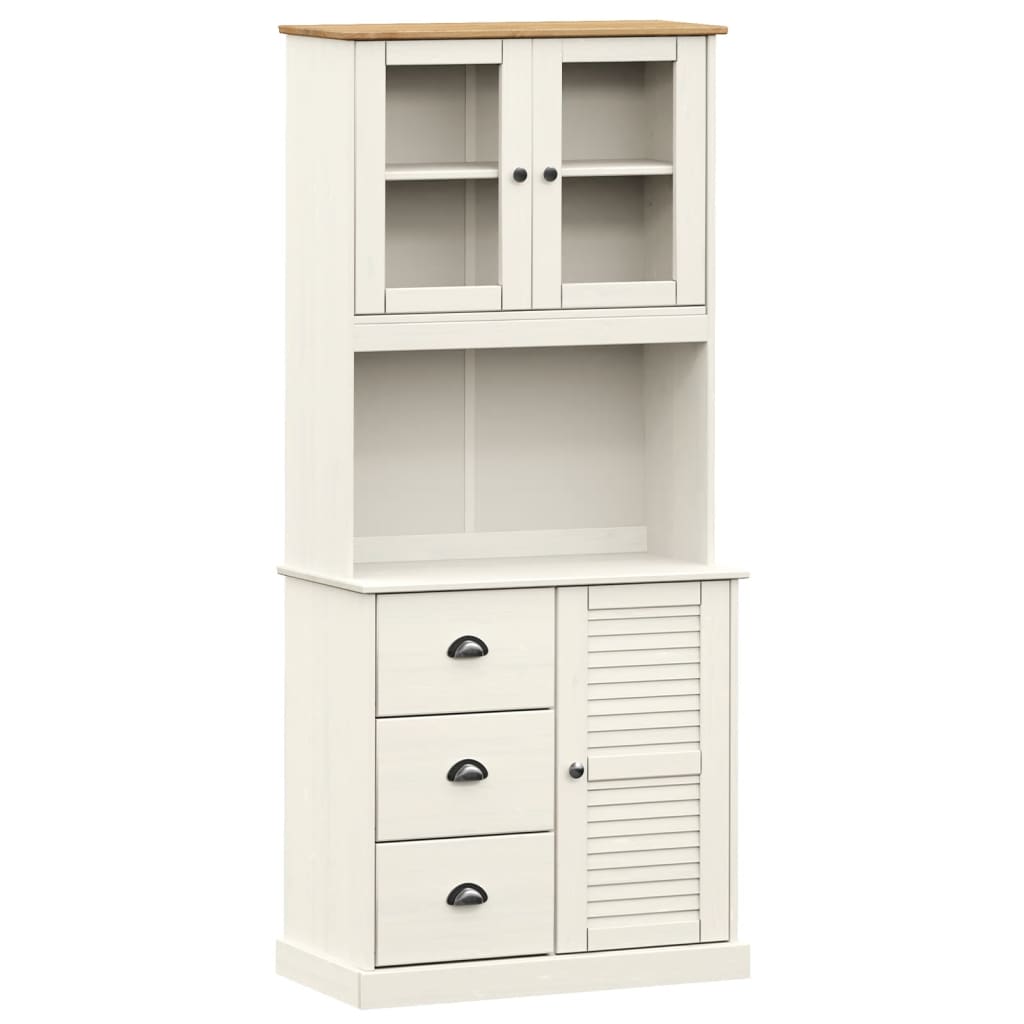 vidaXL Kredens VIGO, biały, 78x40x175 cm, lite drewno sosnowe