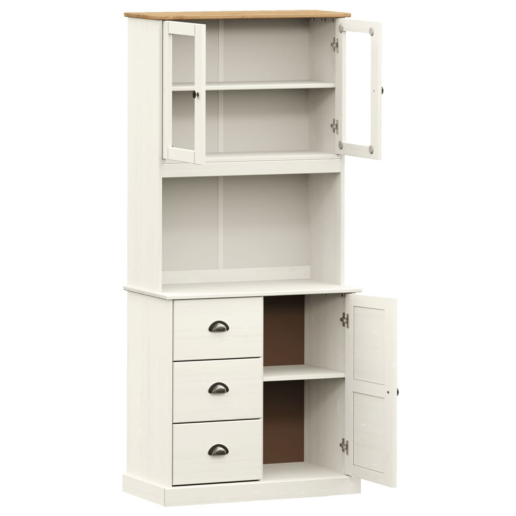 vidaXL Kredens VIGO, biały, 78x40x175 cm, lite drewno sosnowe