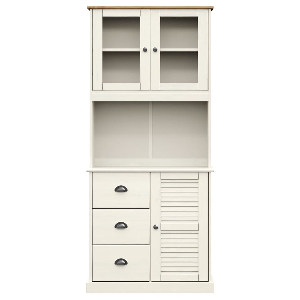 vidaXL Kredens VIGO, biały, 78x40x175 cm, lite drewno sosnowe