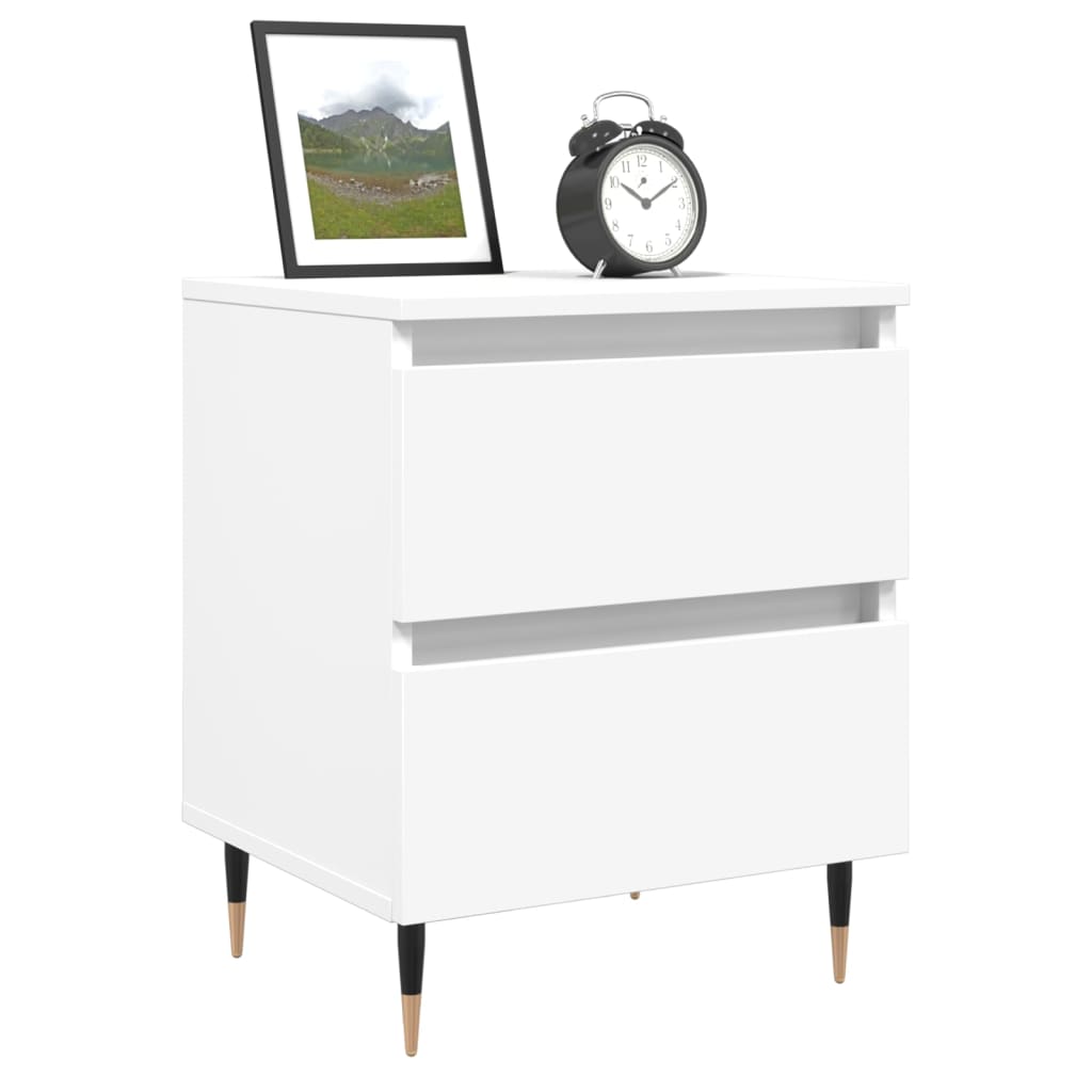 vidaXL Szafka nocna, biała, 40x35x50 cm, materiał drewnopochodny
