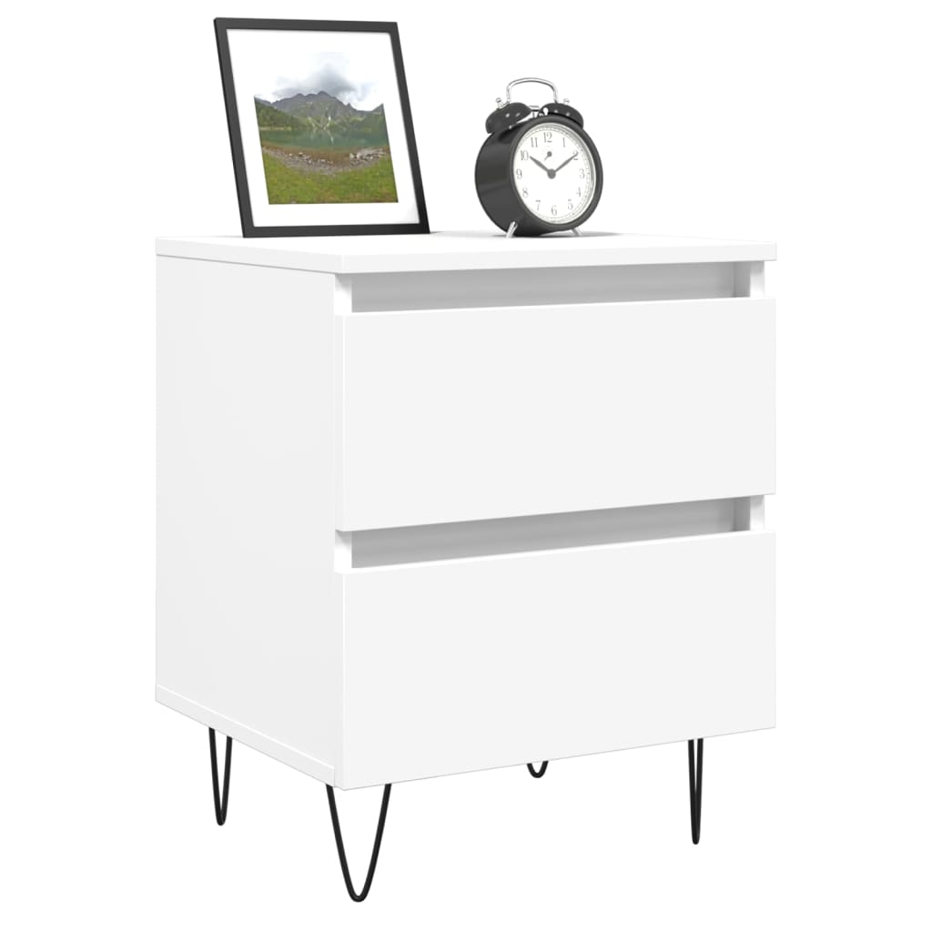 vidaXL Szafka nocna, biała, 40x35x50 cm, materiał drewnopochodny