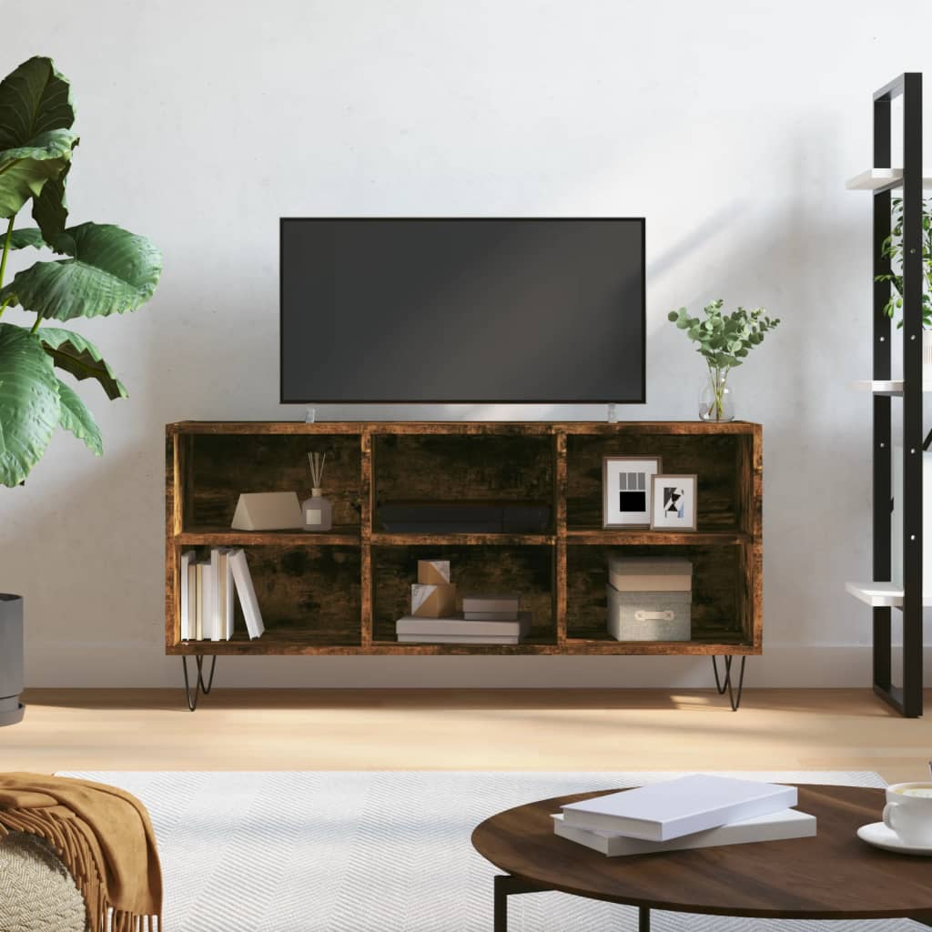 vidaXL Szafka pod telewizor, przydymiony dąb, 103,5x30x50 cm