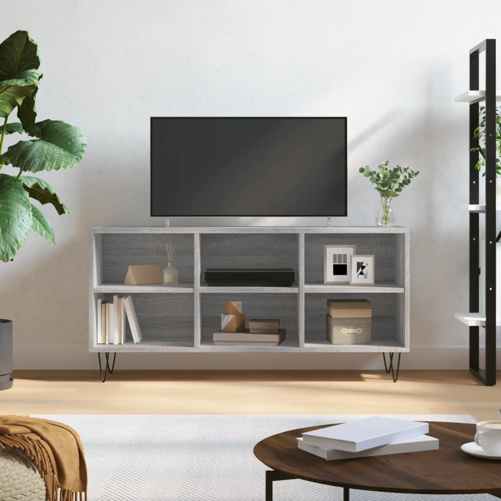 vidaXL Szafka pod TV, szary dąb sonoma, 103,5x30x50 cm