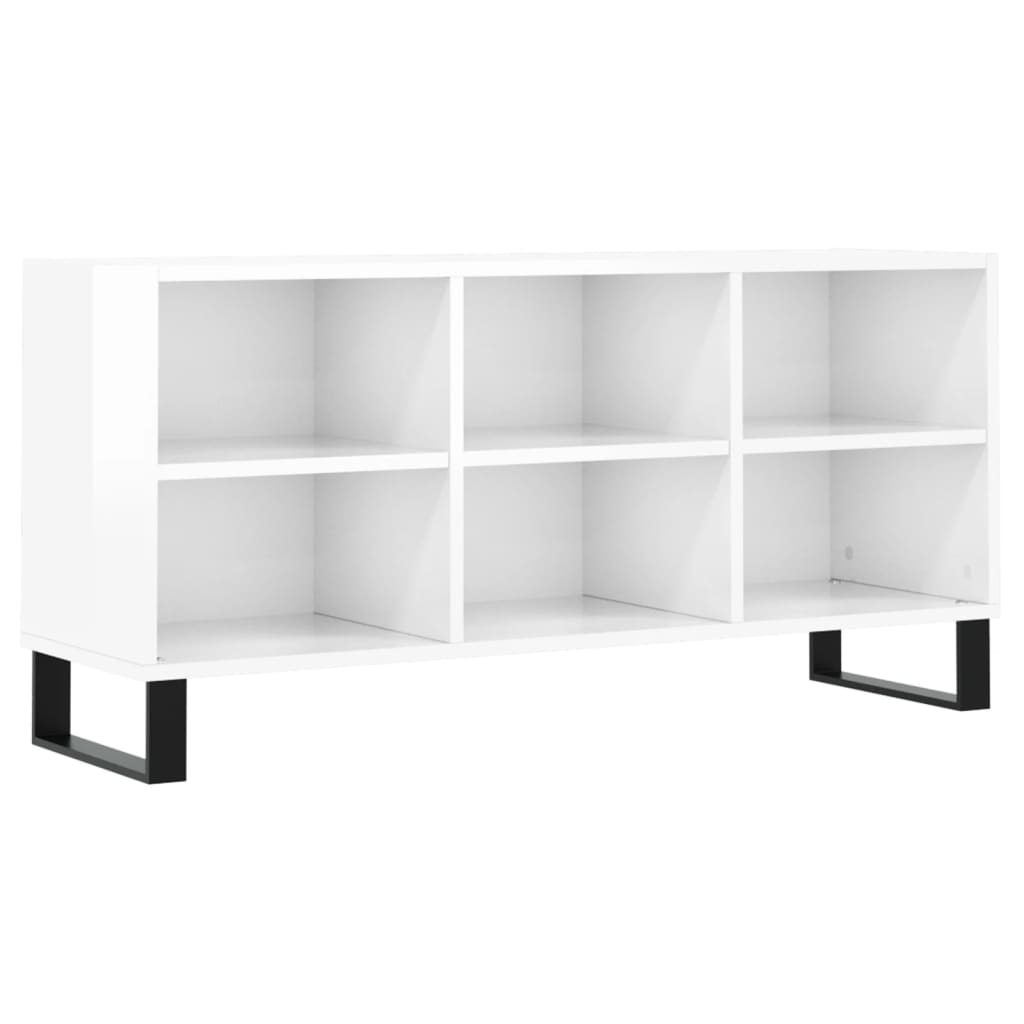 vidaXL Szafka pod TV, biała, wysoki połysk, 103,5x30x50 cm