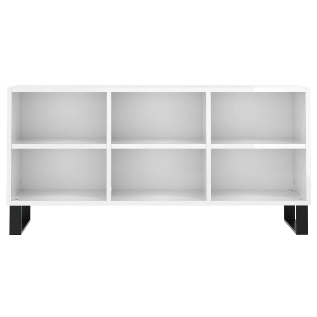 vidaXL Szafka pod TV, biała, wysoki połysk, 103,5x30x50 cm