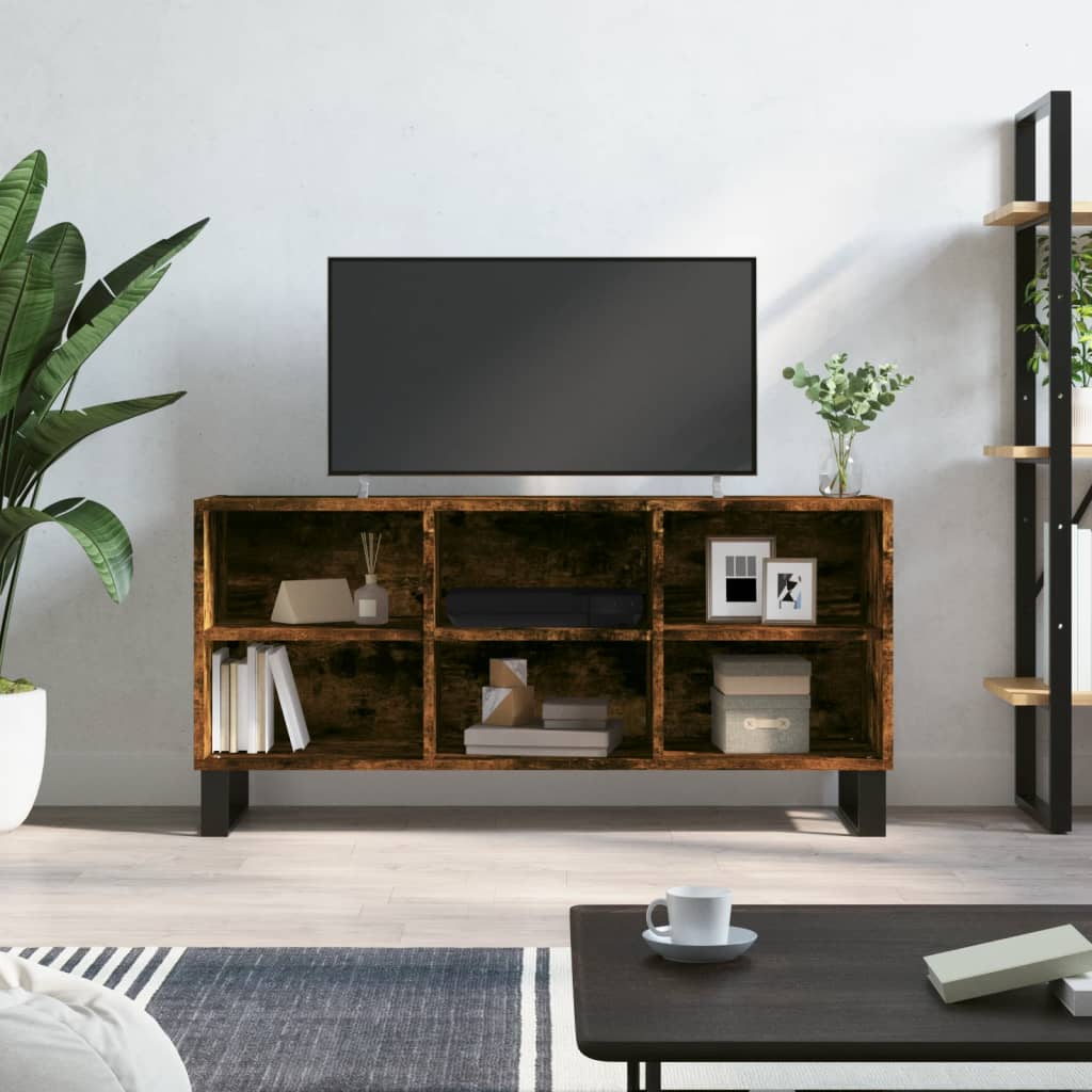 vidaXL Szafka pod telewizor, przydymiony dąb, 103,5x30x50 cm