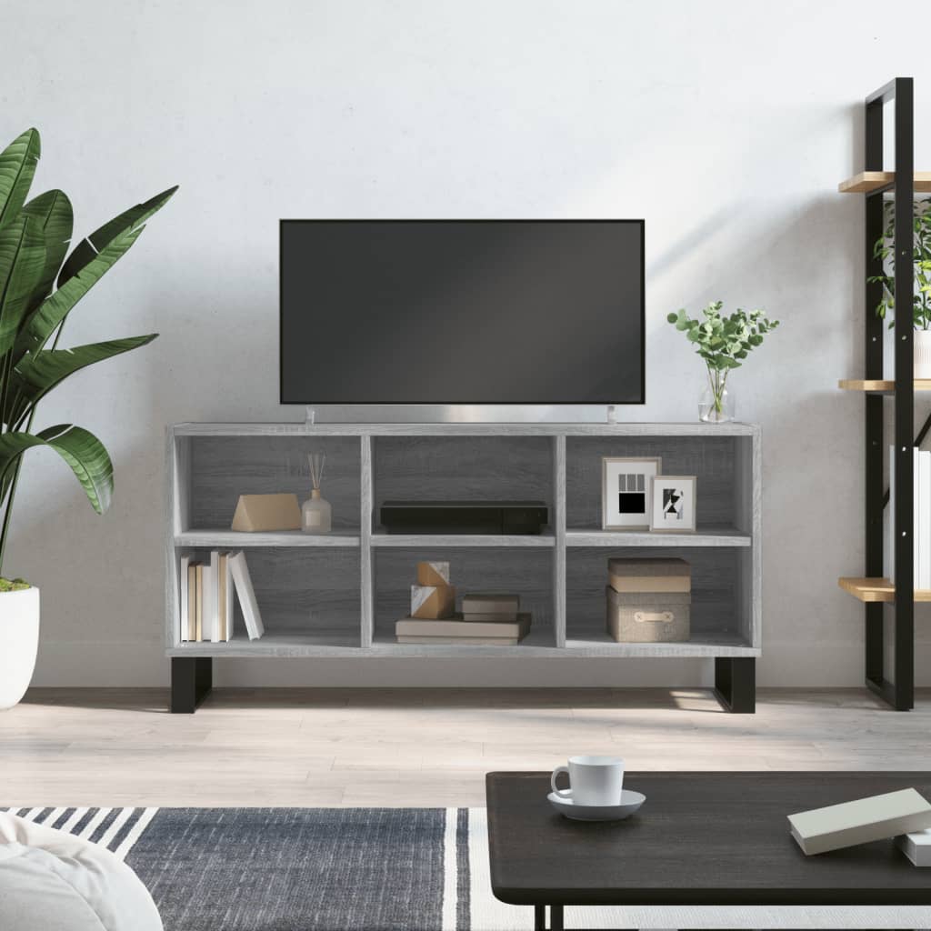vidaXL Szafka pod TV, szary dąb sonoma, 103,5x30x50 cm