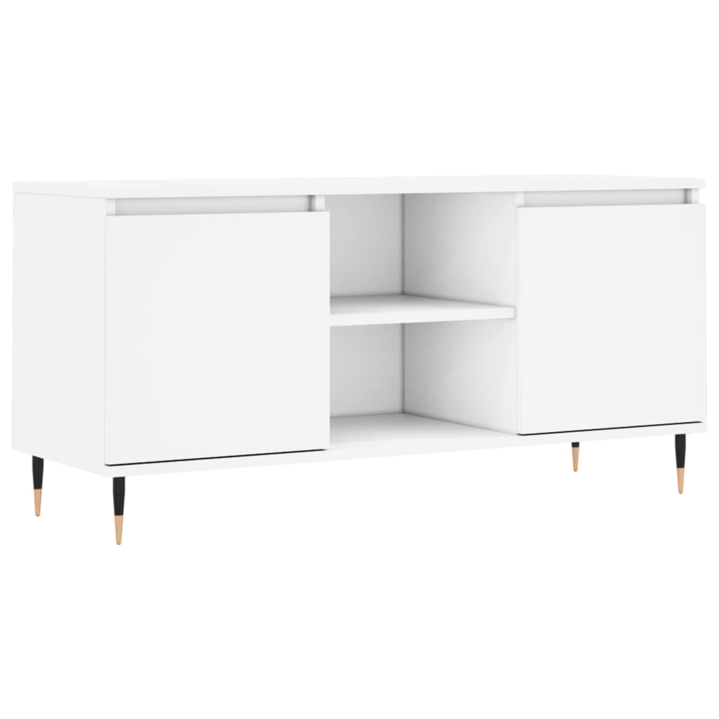 vidaXL Szafka pod TV, biała, 104x35x50 cm, materiał drewnopochodny