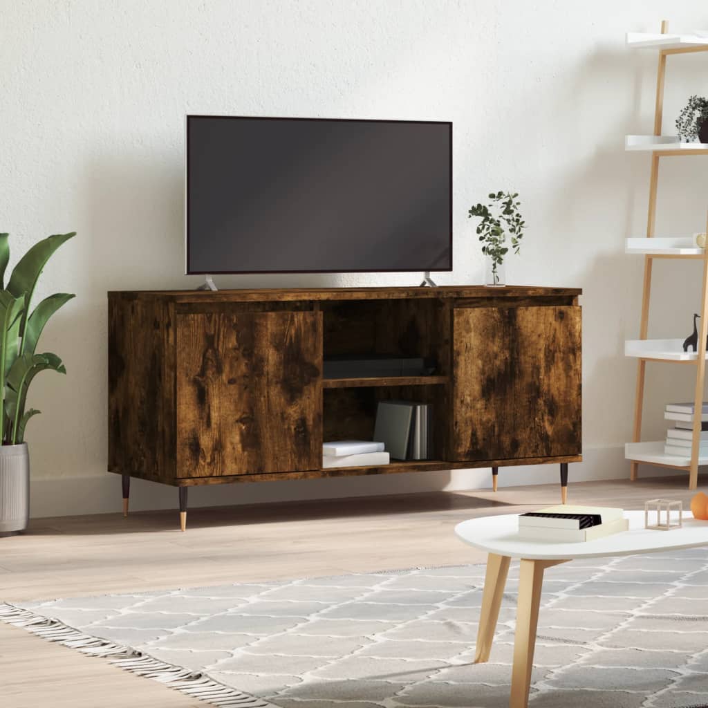 vidaXL Szafka pod telewizor, przydymiony dąb, 104x35x50 cm
