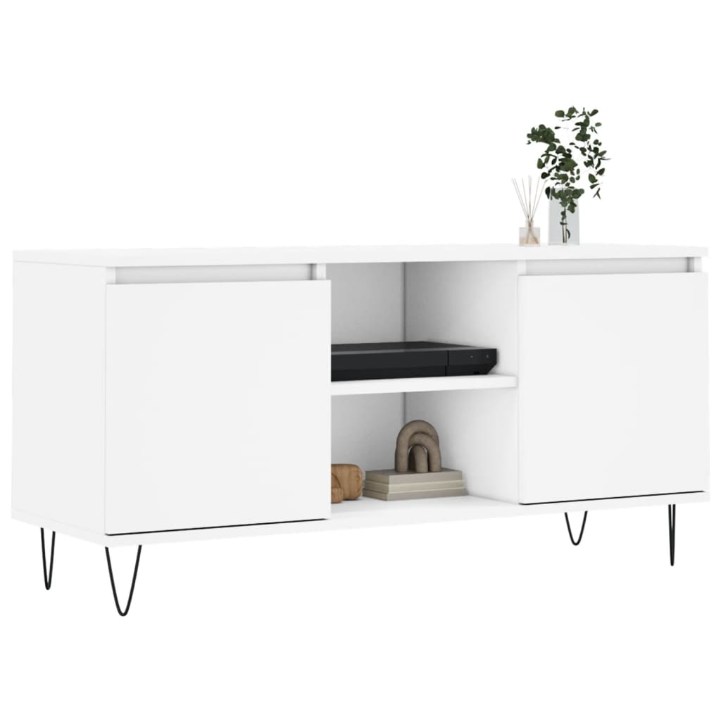 vidaXL Szafka pod TV, biała, 104x35x50 cm, materiał drewnopochodny