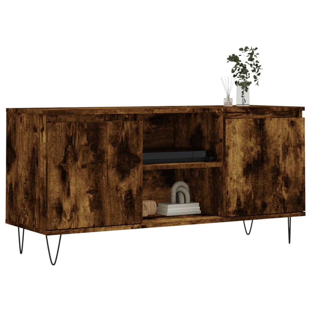 vidaXL Szafka pod telewizor, przydymiony dąb, 104x35x50 cm