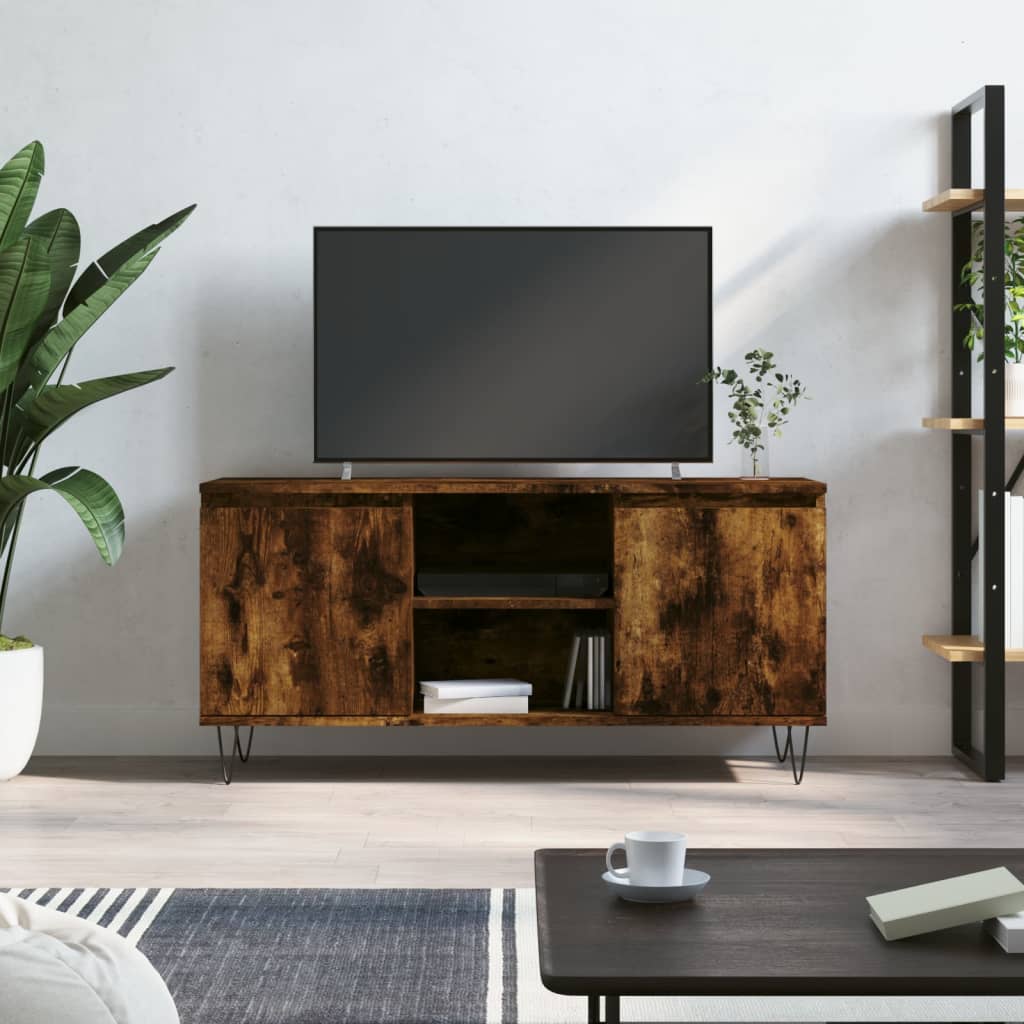 vidaXL Szafka pod telewizor, przydymiony dąb, 104x35x50 cm