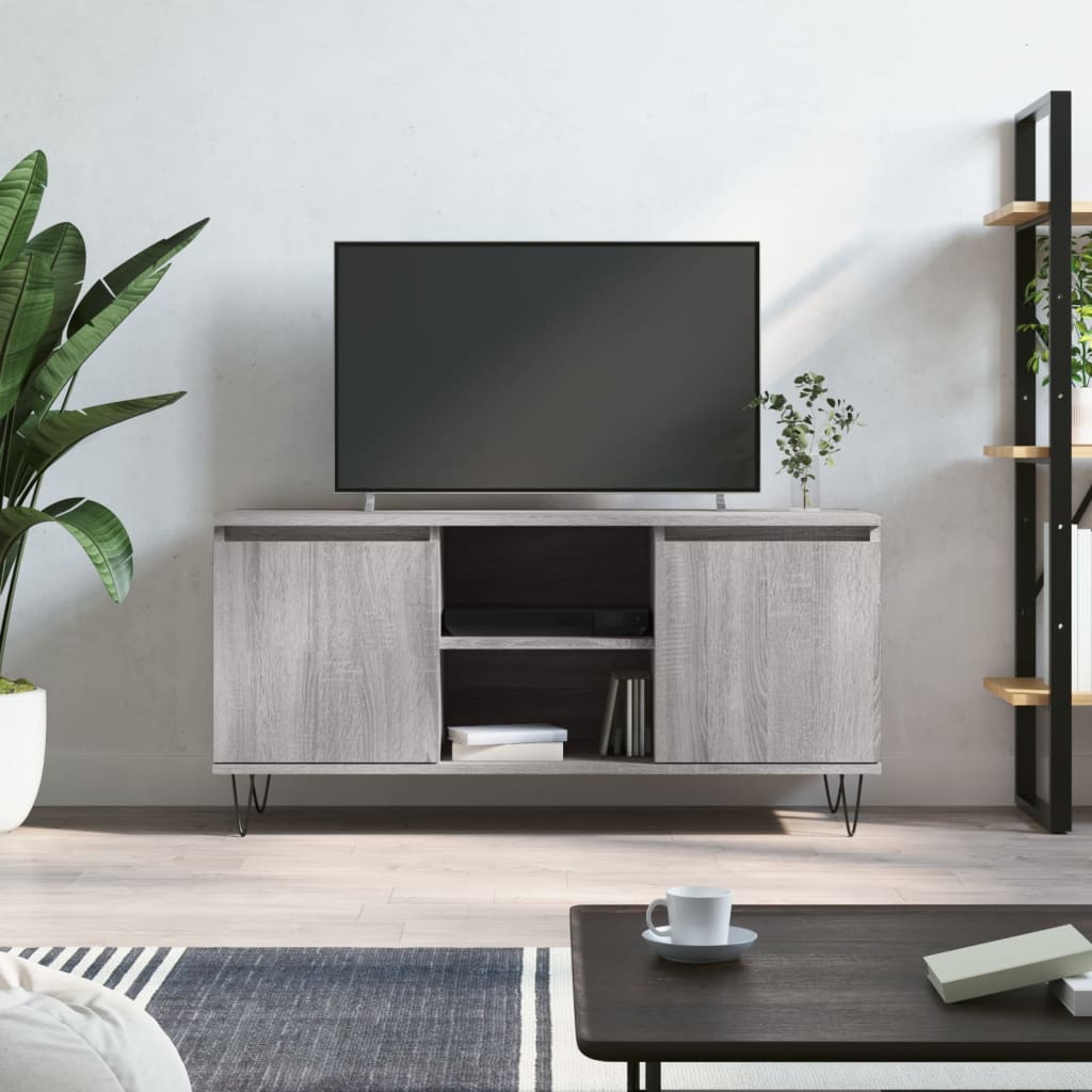 vidaXL Szafka pod telewizor, szary dąb sonoma, 104x35x50 cm