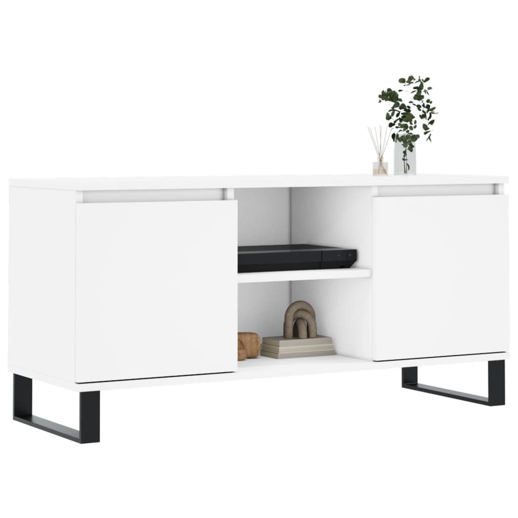 vidaXL Szafka pod TV, biała, 104x35x50 cm, materiał drewnopochodny