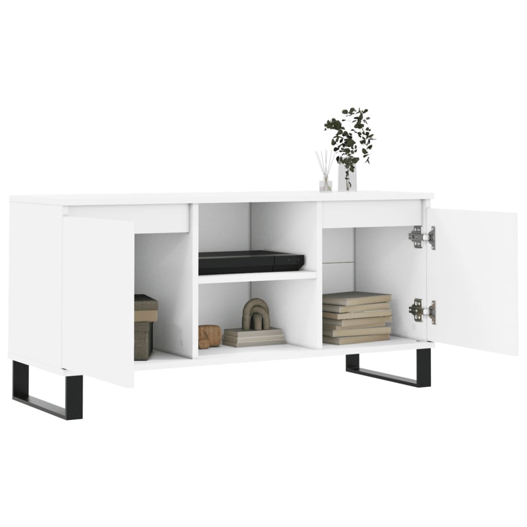 vidaXL Szafka pod TV, biała, 104x35x50 cm, materiał drewnopochodny