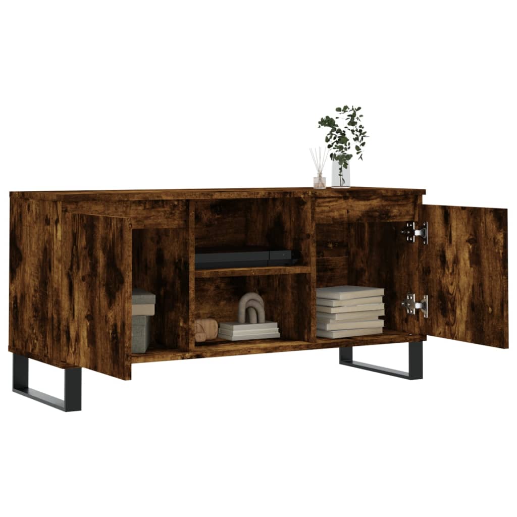 vidaXL Szafka pod telewizor, przydymiony dąb, 104x35x50 cm