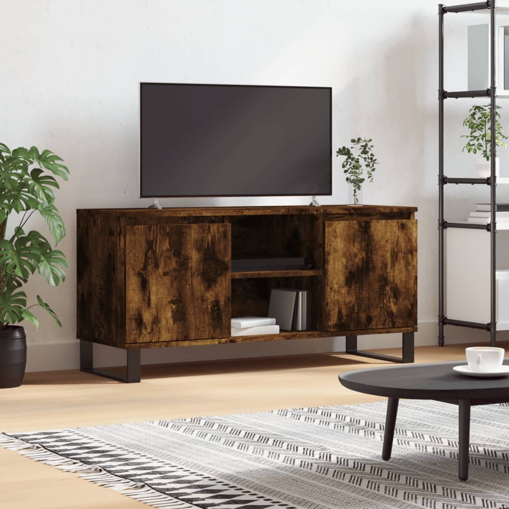 vidaXL Szafka pod telewizor, przydymiony dąb, 104x35x50 cm