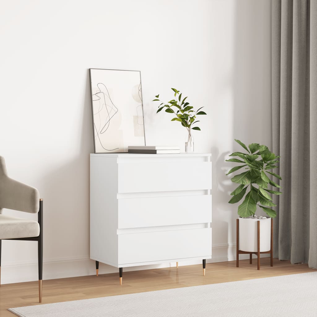 vidaXL Komoda, biała, 60x35x70 cm, materiał drewnopochodny