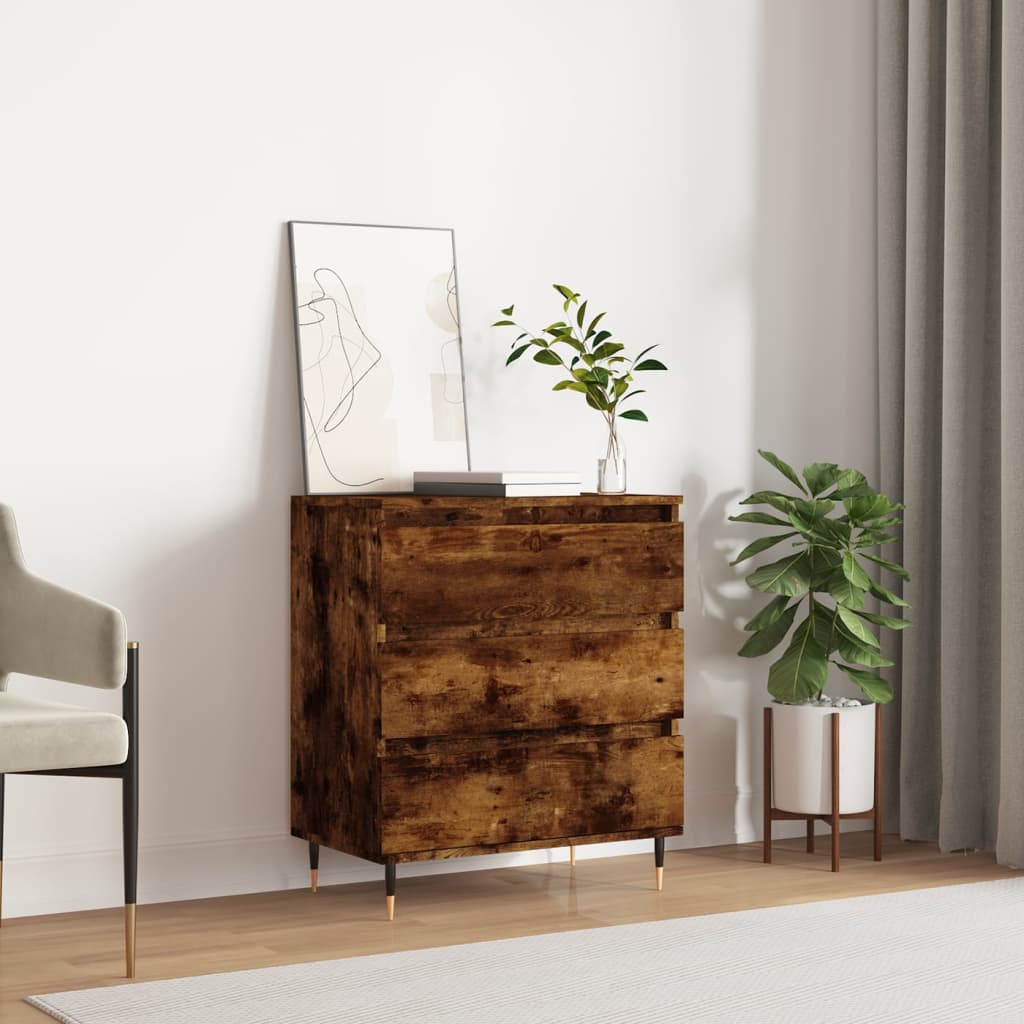 vidaXL Komoda, przydymiony dąb, 60x35x70 cm, materiał drewnopochodny