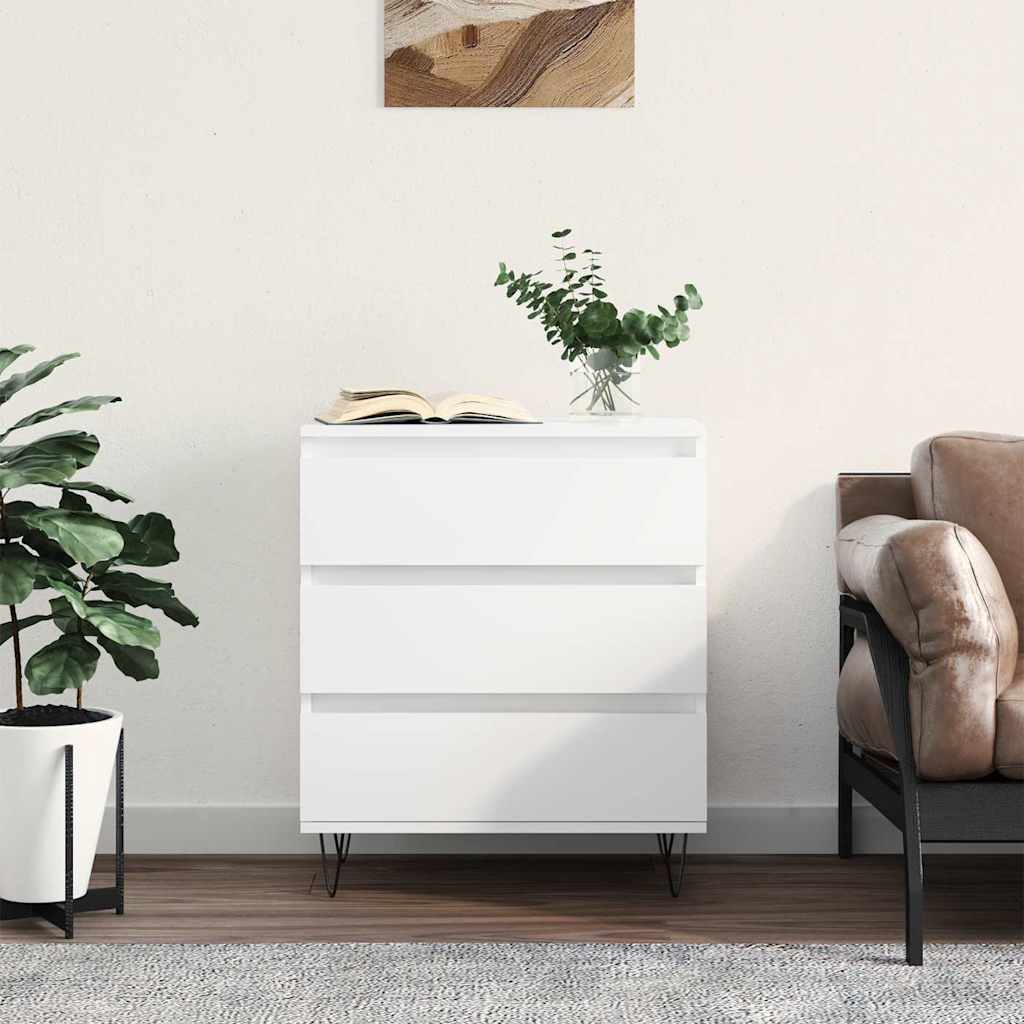 vidaXL Komoda, biała, 60x35x70 cm, materiał drewnopochodny