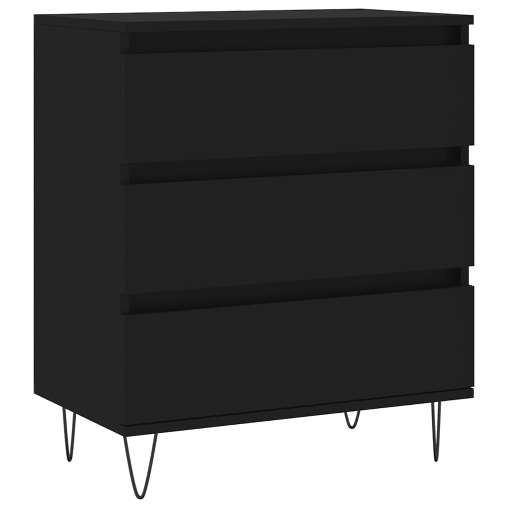vidaXL Komoda, czarna, 60x35x70 cm, materiał drewnopochodny