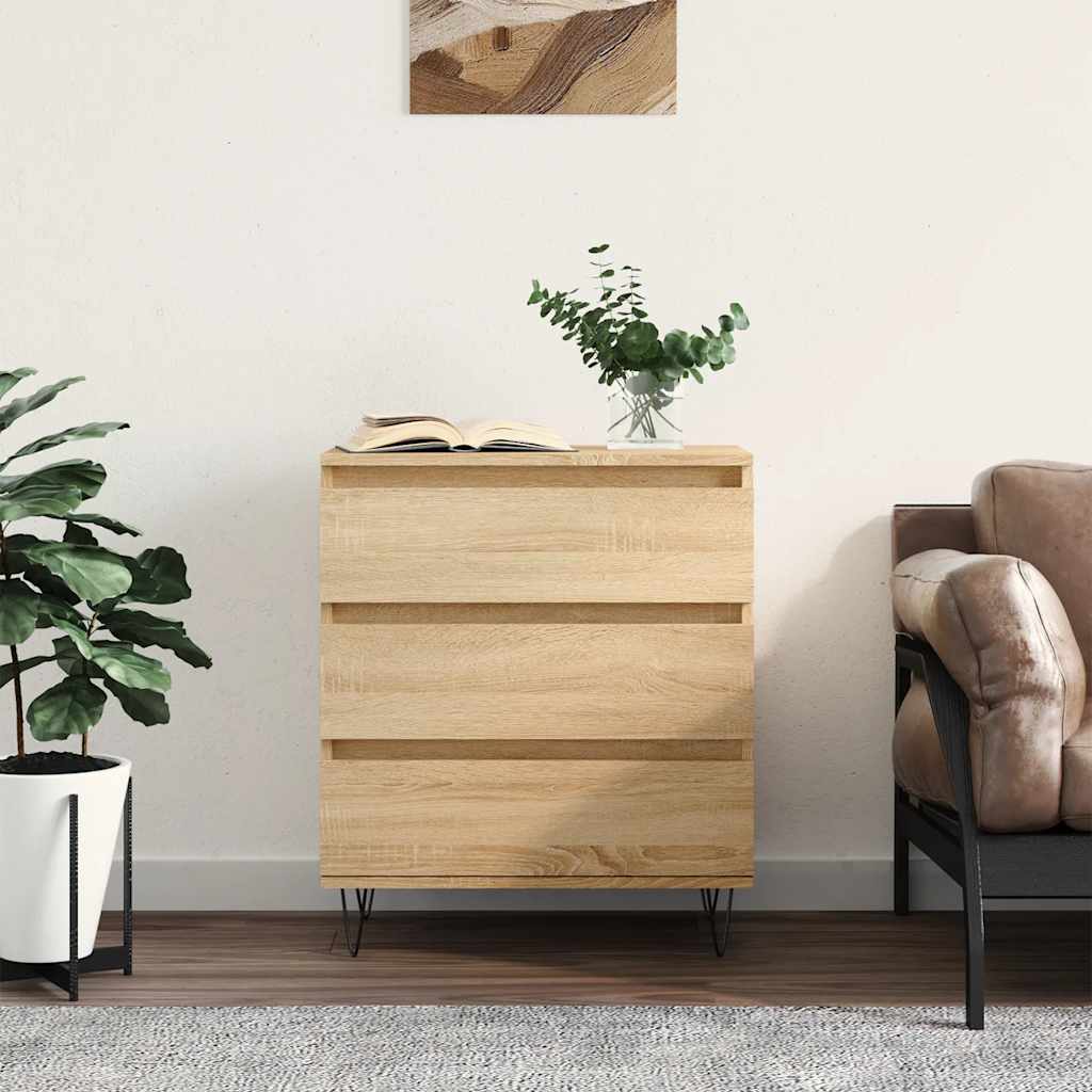 vidaXL Komoda, dąb sonoma, 60x35x70 cm, materiał drewnopochodny