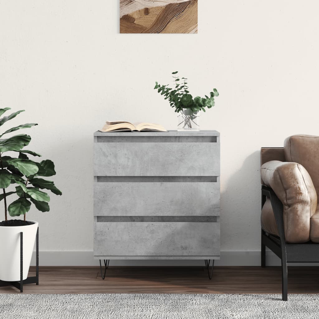 vidaXL Komoda, szarość betonu, 60x35x70 cm, materiał drewnopochodny