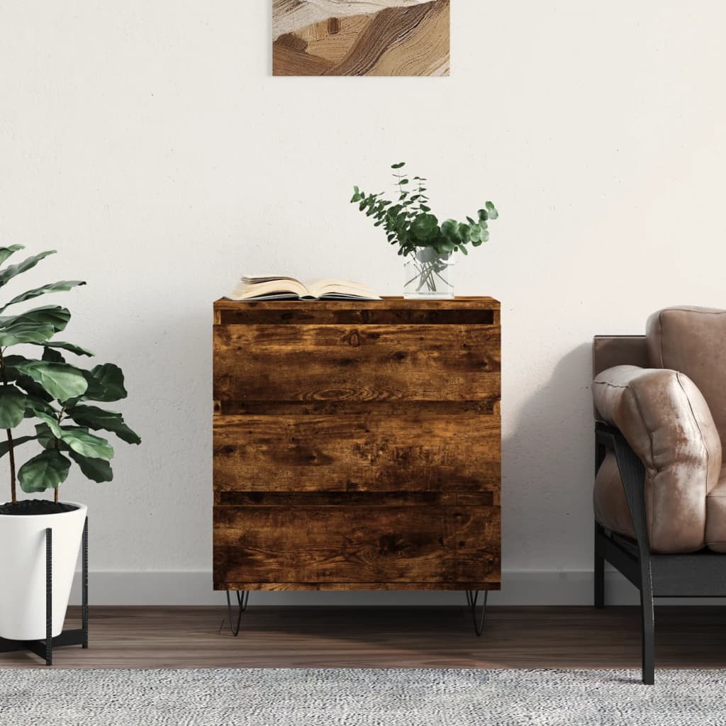 vidaXL Komoda, przydymiony dąb, 60x35x70 cm, materiał drewnopochodny