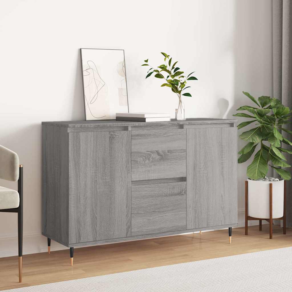 vidaXL Szafka, szary dąb sonoma, 101,5x35x70 cm, materiał drewnopochodny