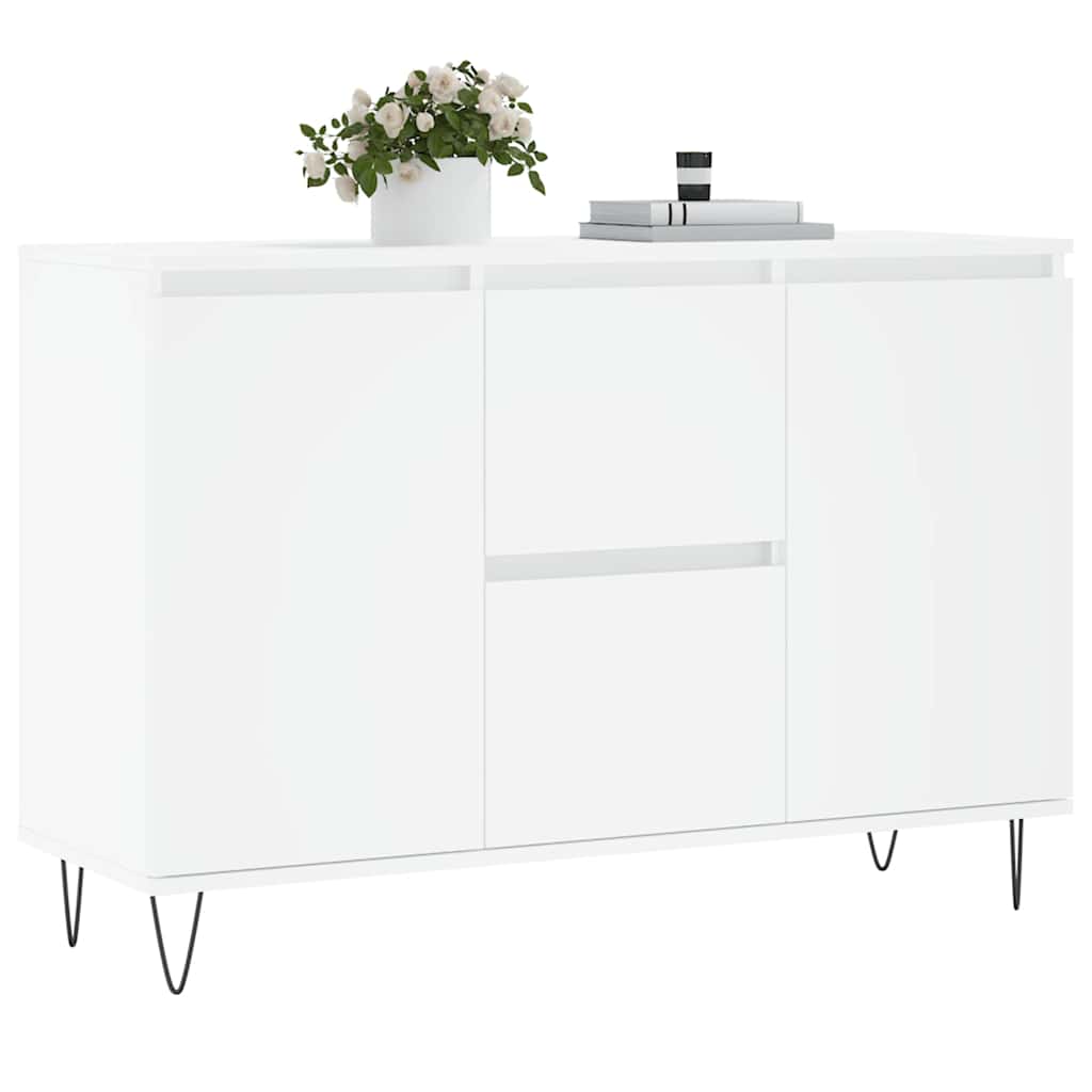 vidaXL Szafka, biała, 101,5x35x70 cm, materiał drewnopochodny
