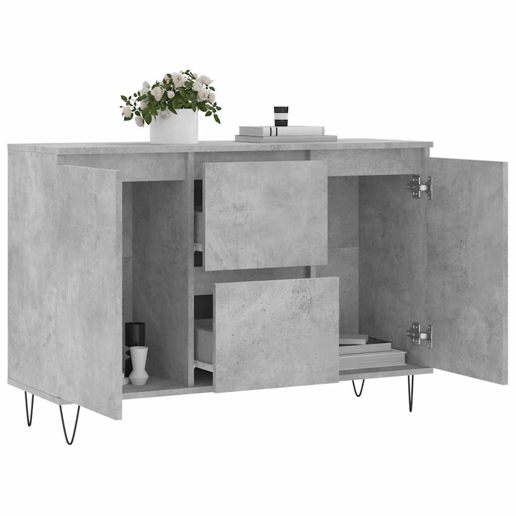 vidaXL Szafka, szarość betonu, 101,5x35x70 cm, materiał drewnopochodny