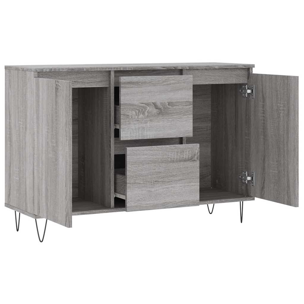 vidaXL Szafka, szary dąb sonoma, 101,5x35x70 cm, materiał drewnopochodny