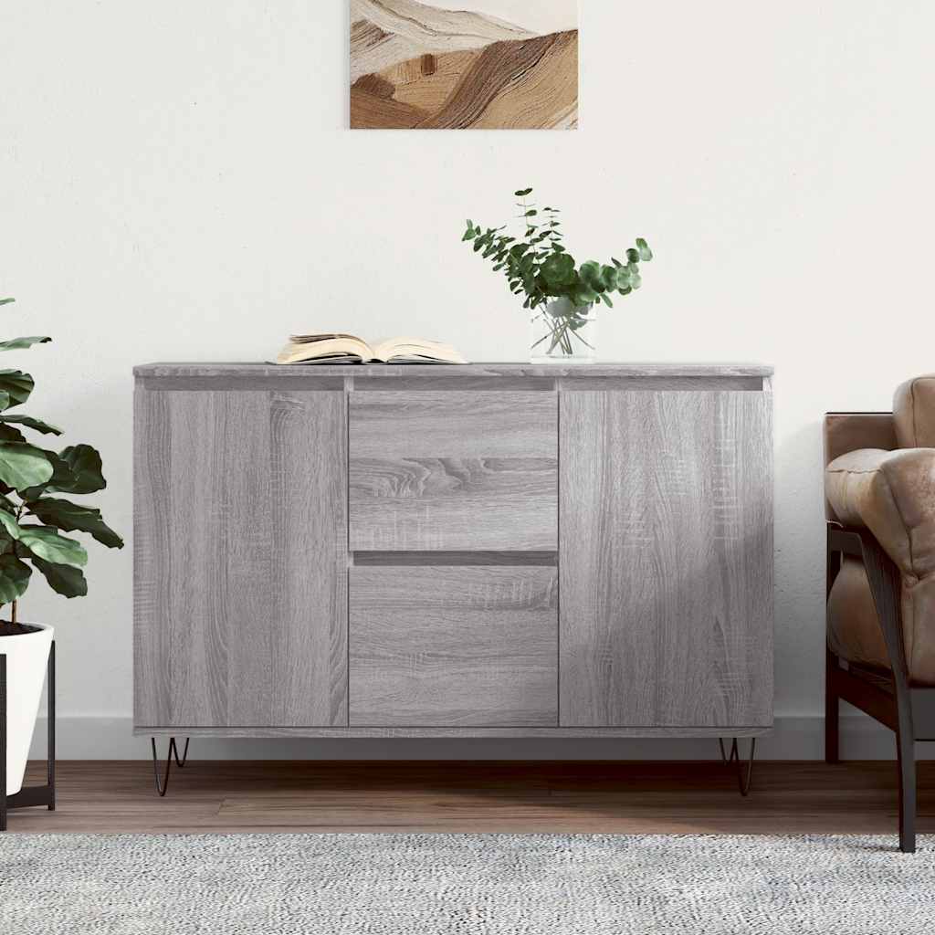 vidaXL Szafka, szary dąb sonoma, 101,5x35x70 cm, materiał drewnopochodny