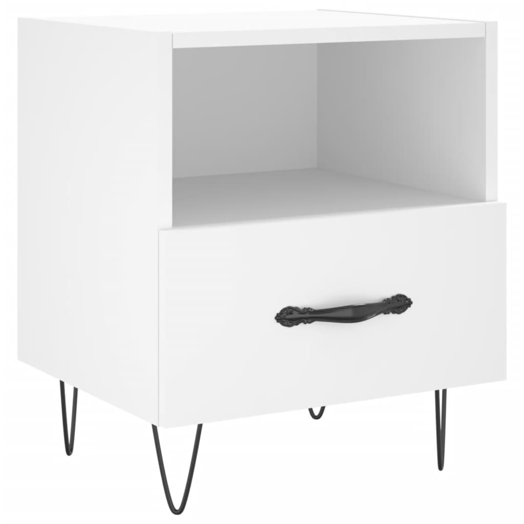 vidaXL Szafka nocna, biała, 40x35x47,5 cm, materiał drewnopochodny