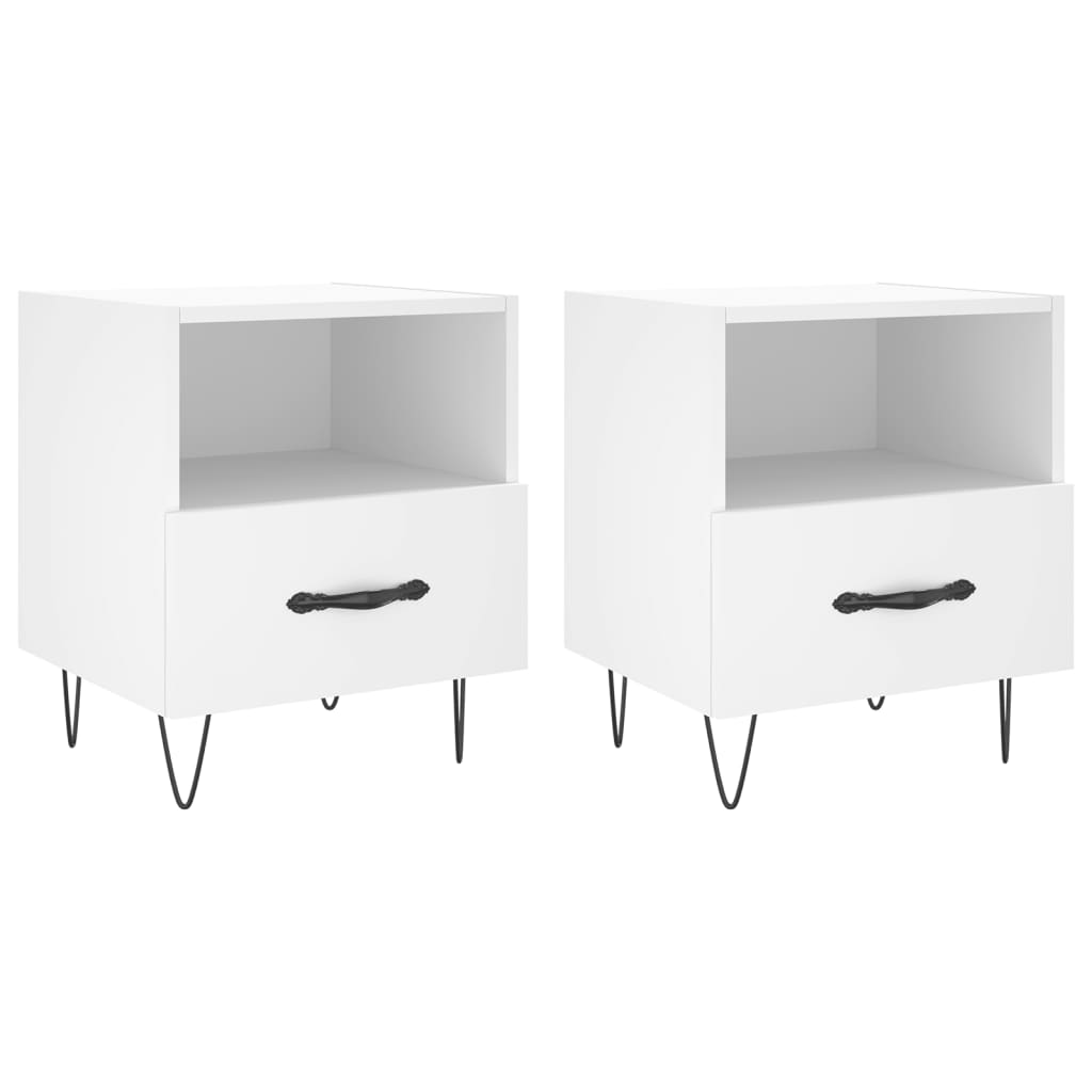 vidaXL Szafki nocne, 2 szt., białe, 40x35x47,5 cm