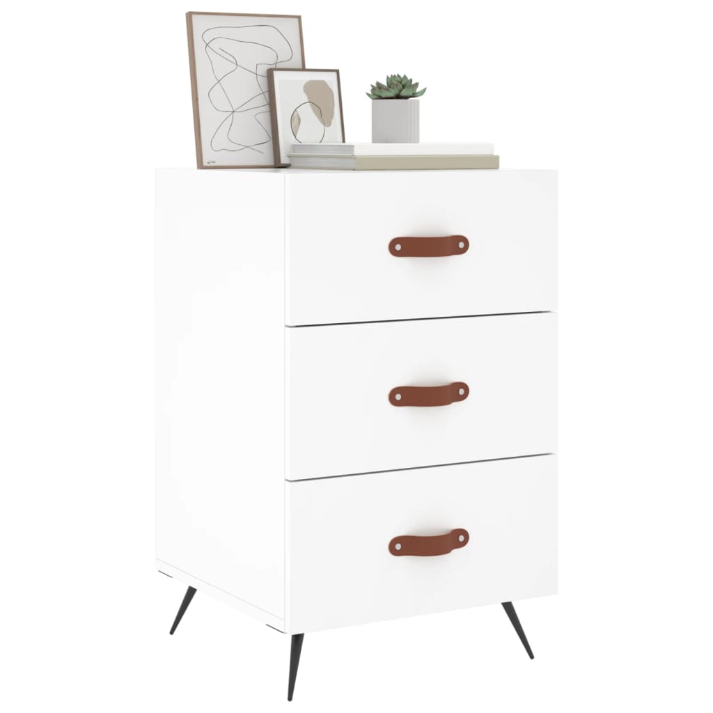 vidaXL Szafka nocna, biała, 40x40x66 cm, materiał drewnopochodny