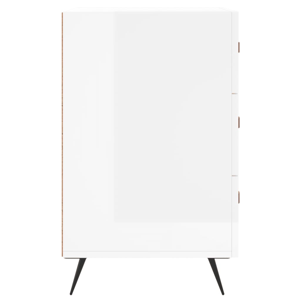 vidaXL Szafka nocna, biała z połyskiem, 40x40x66 cm