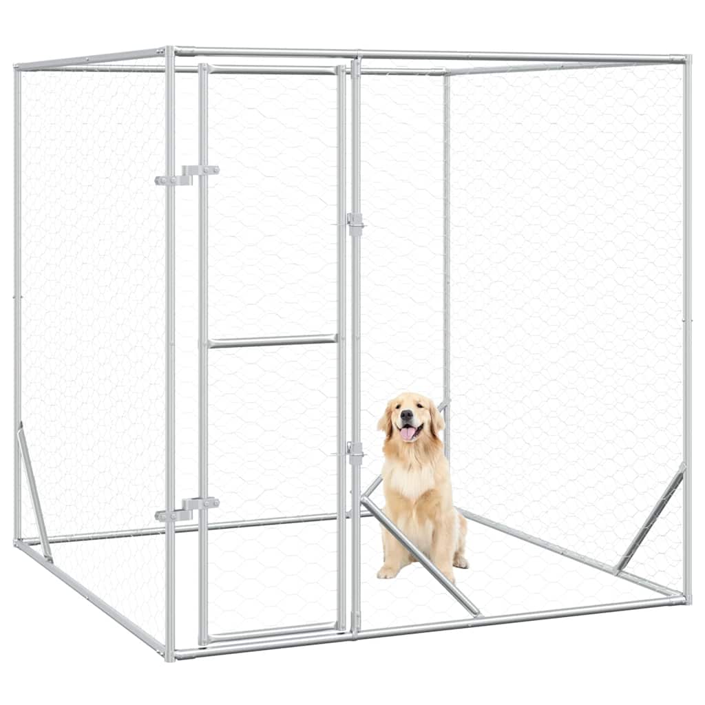 vidaXL Kojec zewnętrzny dla psa, 2x2x2 m, stal galwanizowana