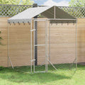 vidaXL Kojec dla psa, z dachem, srebrny, 2x2x2,5 m, stal galwanizowana