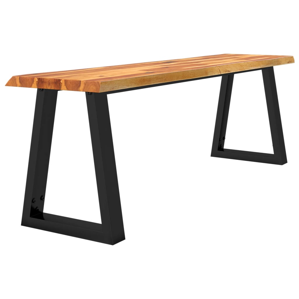 vidaXL Ławka z naturalną krawędzią, 140 cm, lite drewno akacjowe