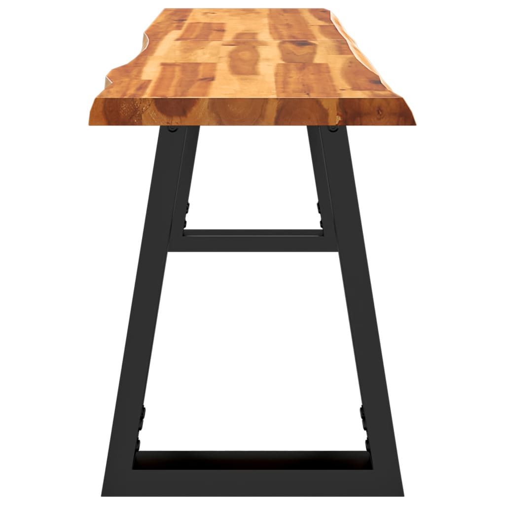 vidaXL Ławka z naturalną krawędzią, 140 cm, lite drewno akacjowe