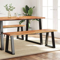 vidaXL Ławka z naturalną krawędzią, 140 cm, lite drewno akacjowe