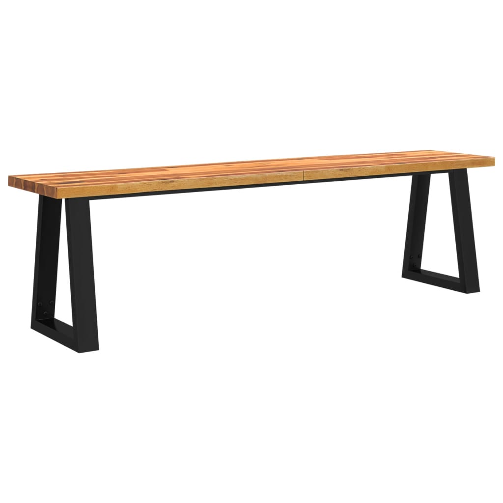 vidaXL Ławka z naturalną krawędzią, 160 cm, lite drewno akacjowe