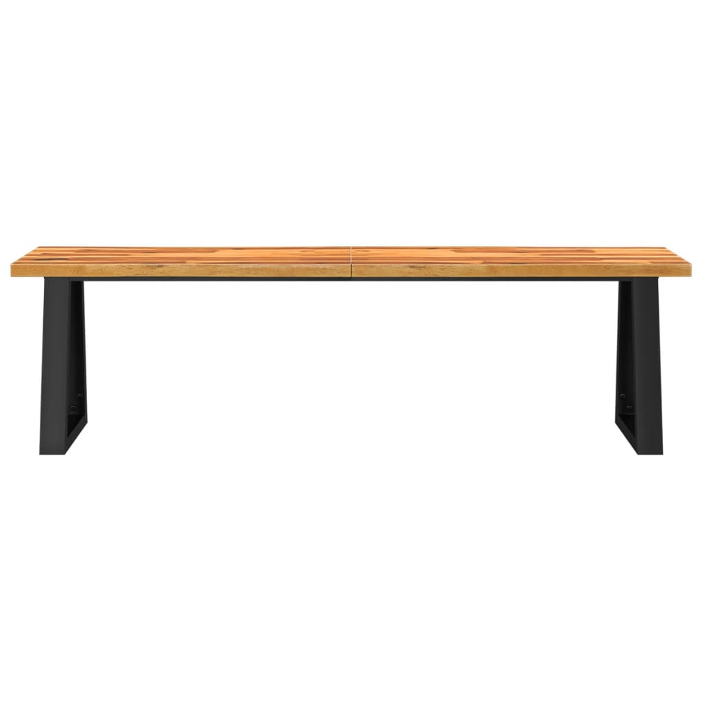 vidaXL Ławka z naturalną krawędzią, 160 cm, lite drewno akacjowe