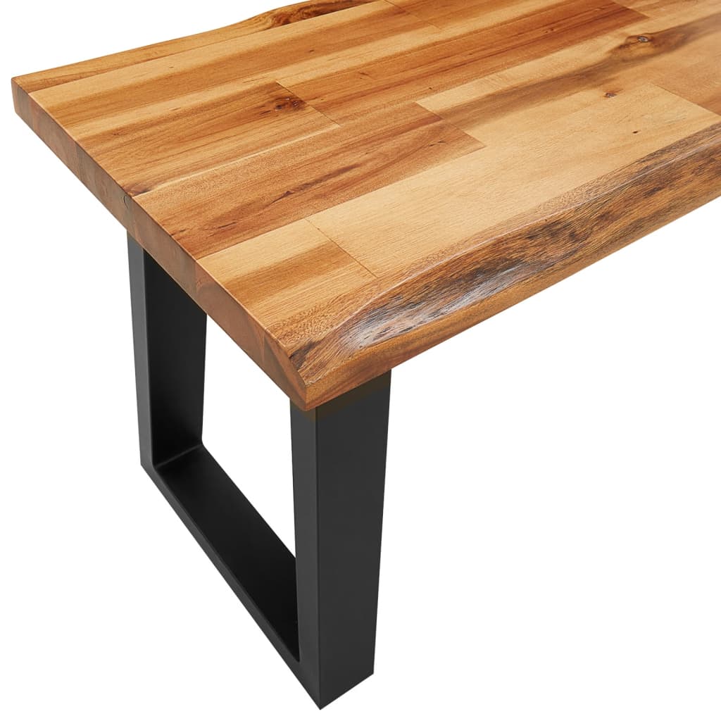 vidaXL Ławka z naturalną krawędzią, 160 cm, lite drewno akacjowe
