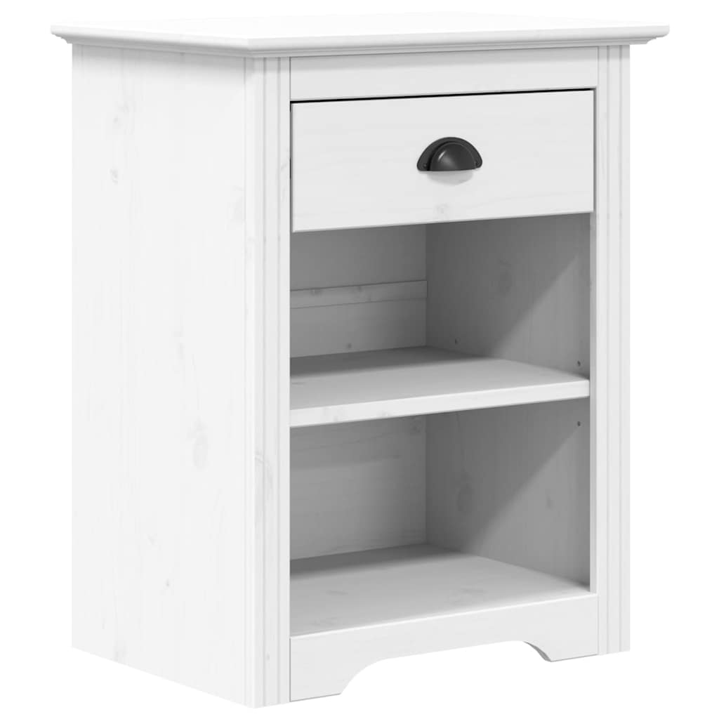 vidaXL Szafka nocna BODO, biała, 53x38,5x67 cm, lite drewno sosnowe