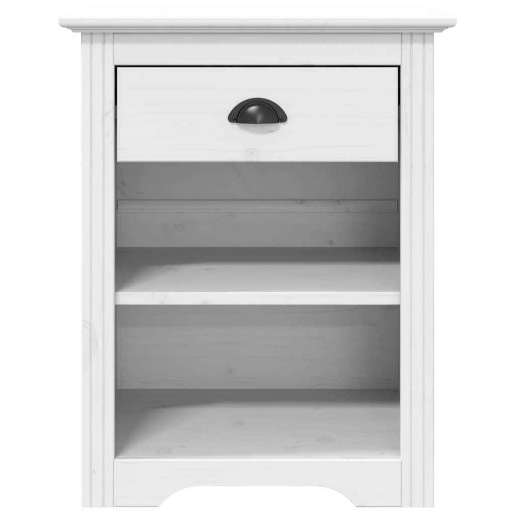 vidaXL Szafka nocna BODO, biała, 53x38,5x67 cm, lite drewno sosnowe