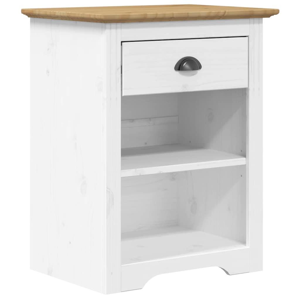 vidaXL Szafka nocna BODO, brązowa, 53x38,5x67 cm, lite drewno sosnowe