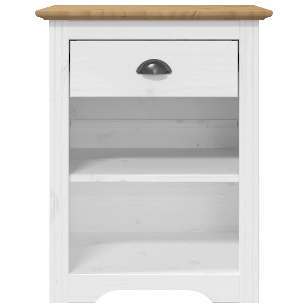 vidaXL Szafka nocna BODO, brązowa, 53x38,5x67 cm, lite drewno sosnowe